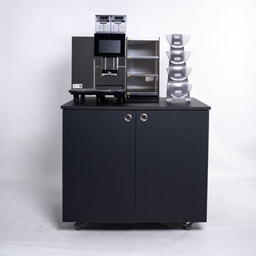 Massgeschneiderte Möbel für Kaffeemaschine Holz auf Rollen
